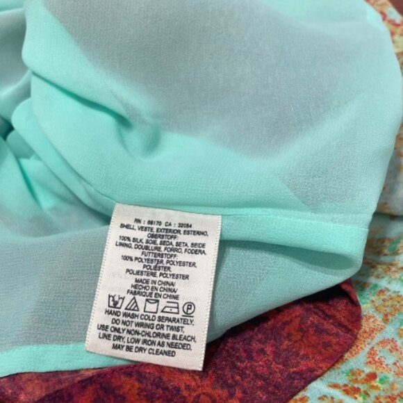 Maeve by Anthropologie Silk Shift Dress XS - Ombré Boho - Cutout Sleeves - EUC - Picture 7 of 7